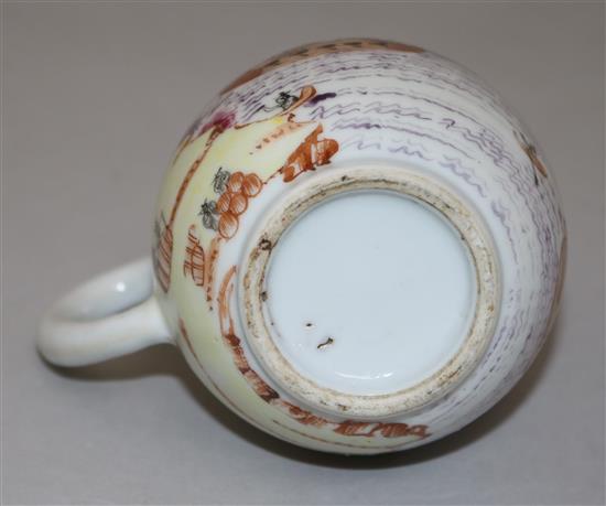 A Chinese export European subject milk jug, Qianlong period, 10.5cm